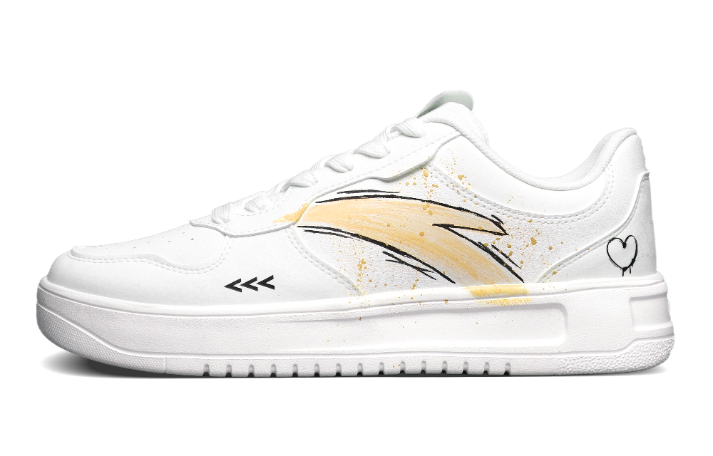 Anta Slip-Resistant Cushioning Low-Top Skateboard Shoes Men's Ecru