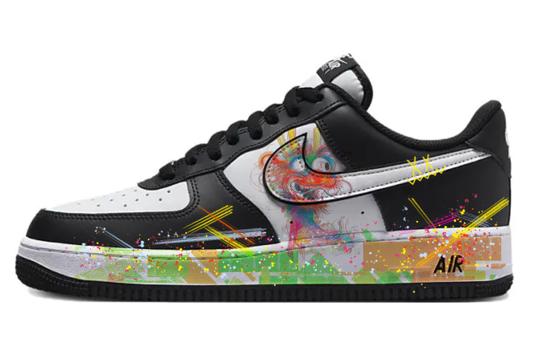 Nike Air Force 1 Anti-Slip Wear-Resistant Low-Top Skateboard Shoes Unisex White Black