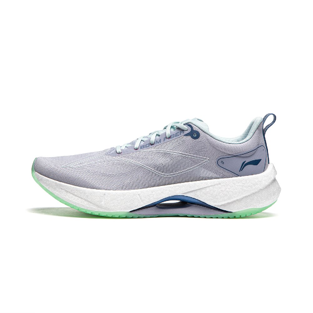 LiNing Super Light 21 Cushioning Anti-Slip Wear-Resistant Breathability Low-Top Running Shoes Women's Purple Smoke Blue
