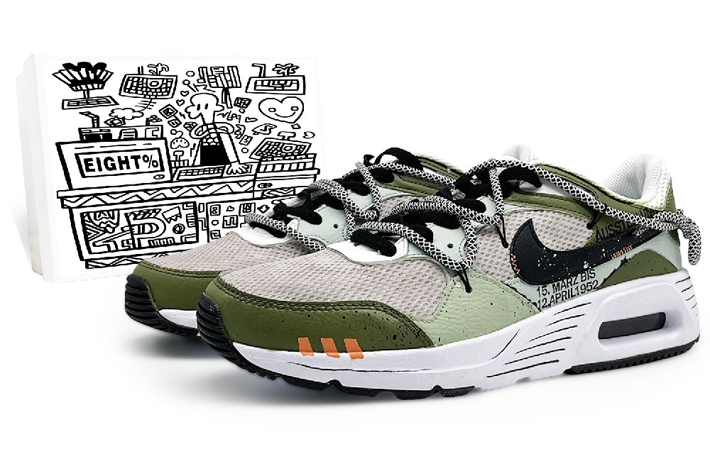 Nike Air Max SC Cushioned Slip-Resistant Abrasion-Resistant Breathable Low-Top Casual Running Shoes Men's Black Green