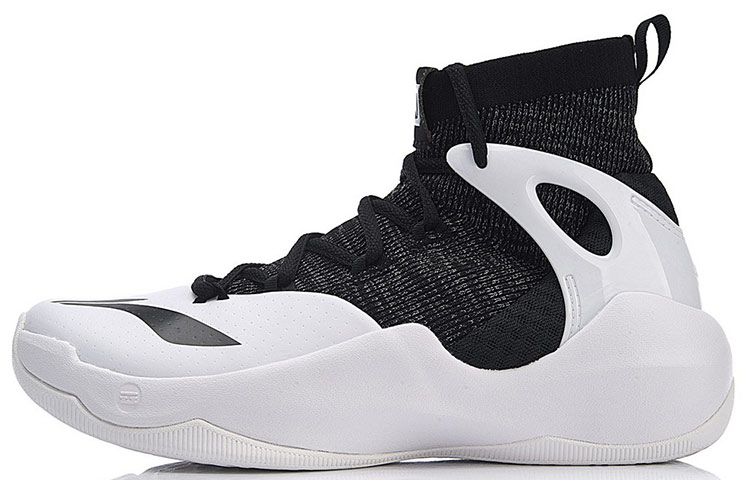 LiNing SONIC 6 V2 Cushioning Anti-Slip And Wear-Resistant High-Top Basketball Shoes Black White