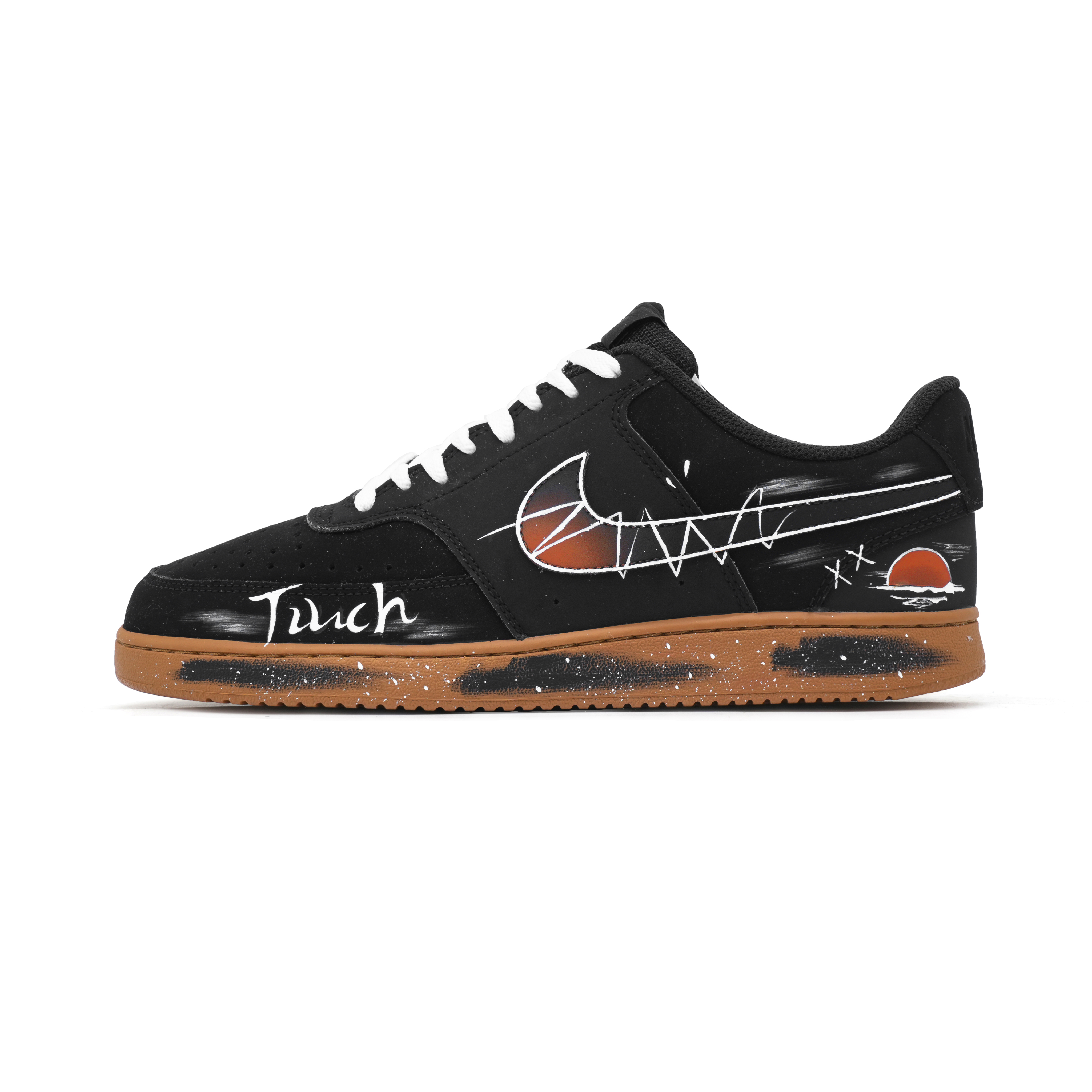 Nike Court Vision 1 Sunset Time Cushioning, Wear Resistant Low top Skateboard Shoes Men's