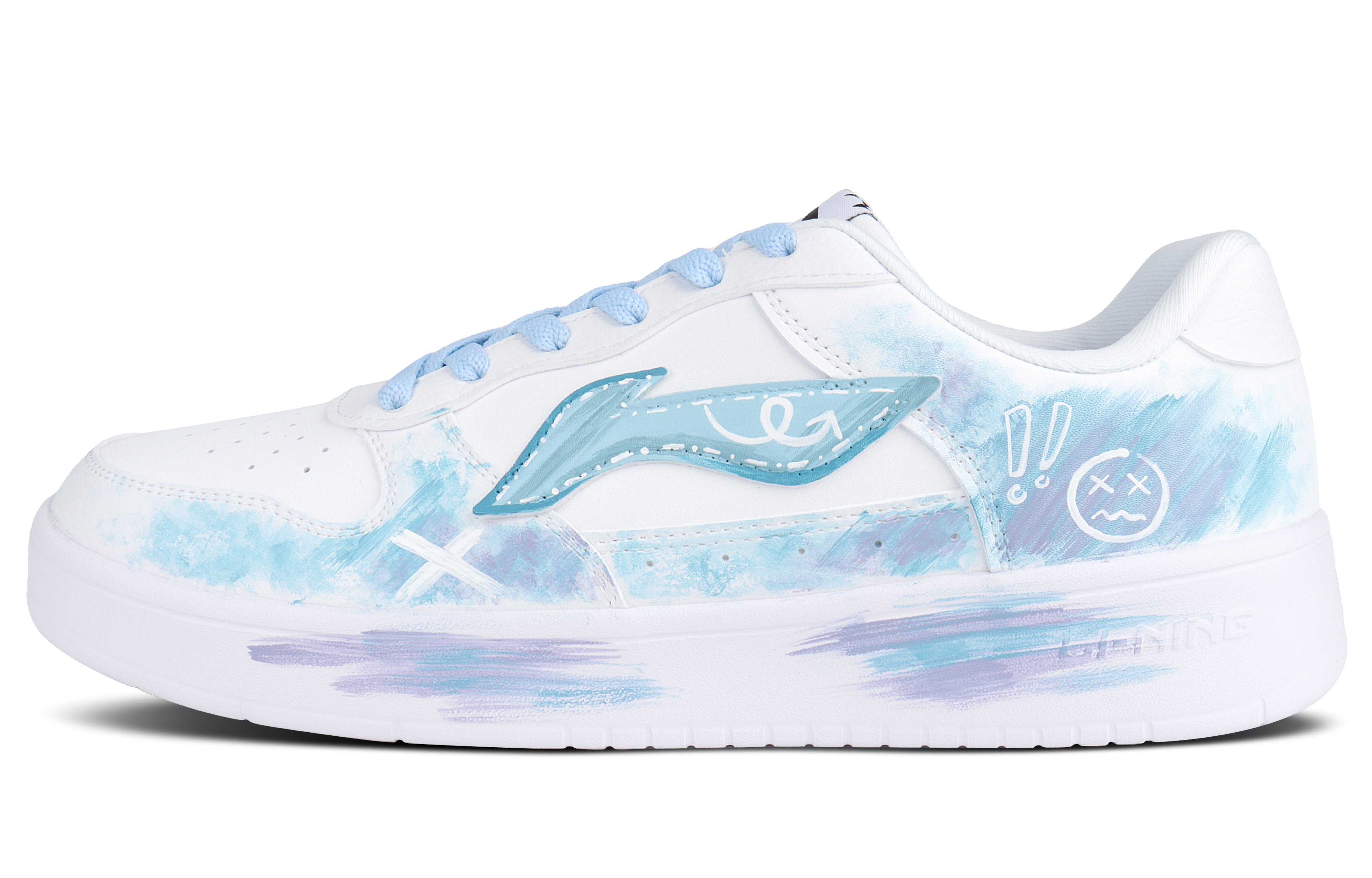 LiNing Pontoon Boats Abrasion Resistant Balance Low top Skateboard Shoes Men's Light Blue