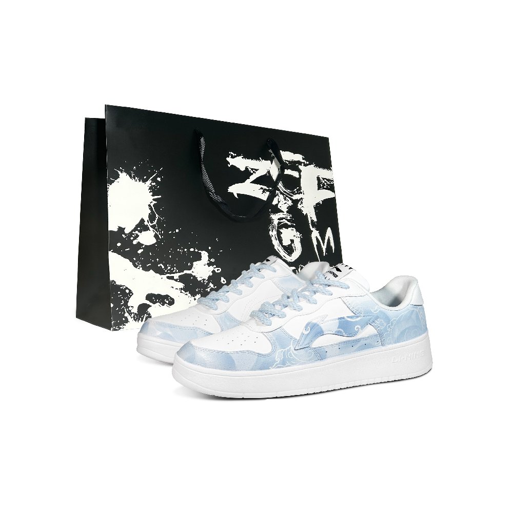 LiNing Pontoon Boats Cloud Mist Ethereal Low Top Skateboard Shoes Men's White Blue