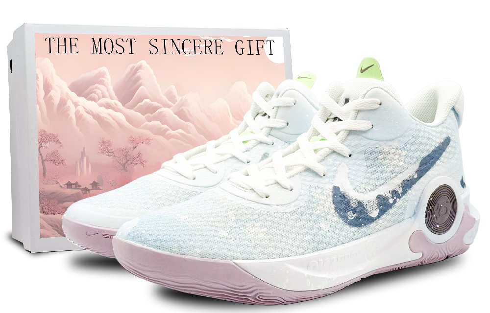Nike KD Trey 5 IX Shock Absorbers Slip Resistant Abrasion Resistant Mid Top Basketball Shoes Unisex Blue White
