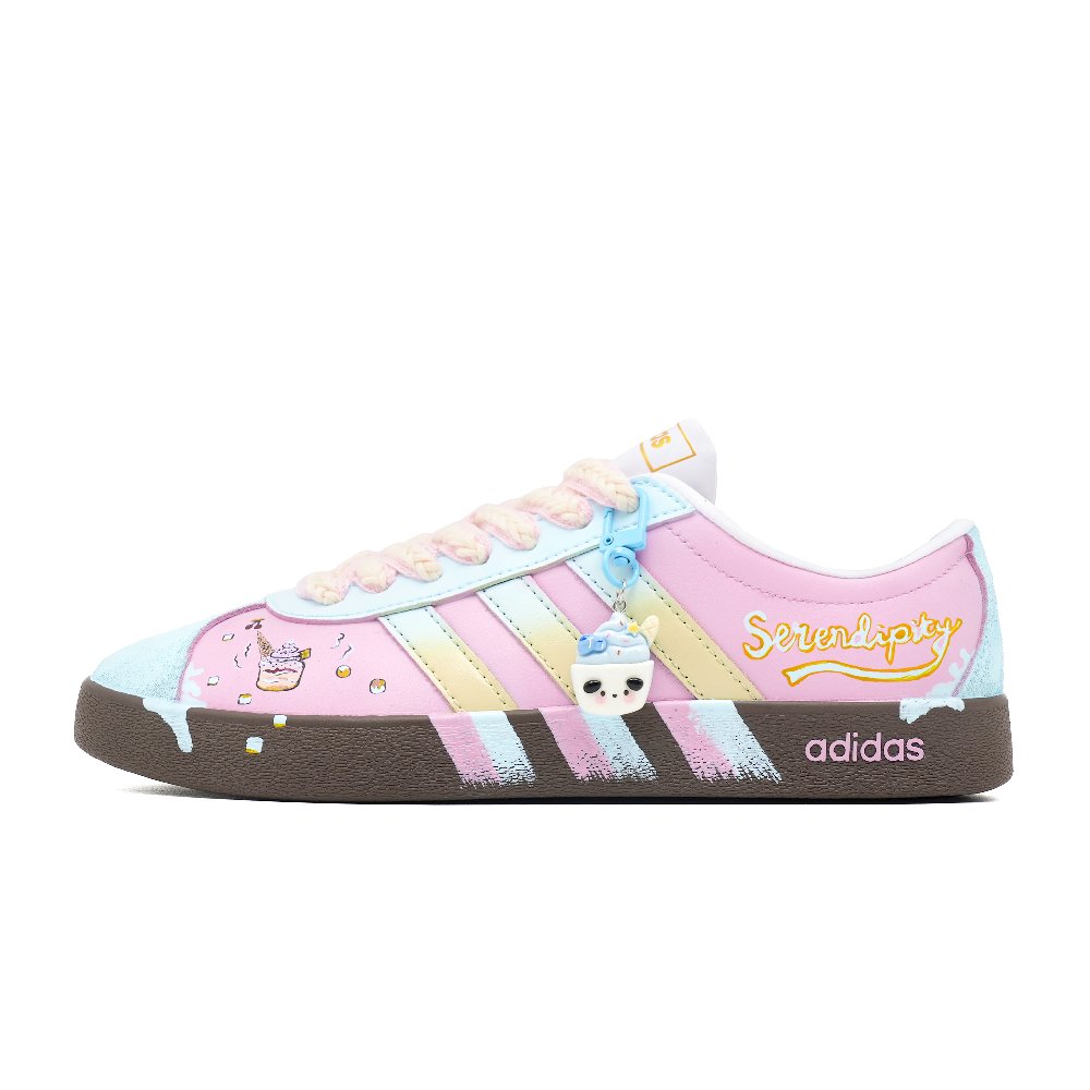 Adidas Neo VL Court 2.0 Dream Pink Travel Coverage Low Top Skateboard Shoes Women's Pink Blue