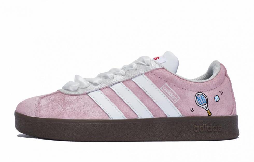 Adidas Neo Vl Court 811 Manufacturing, Tennis Girlish Low Top Skateboard Shoes Unisex Pink White
