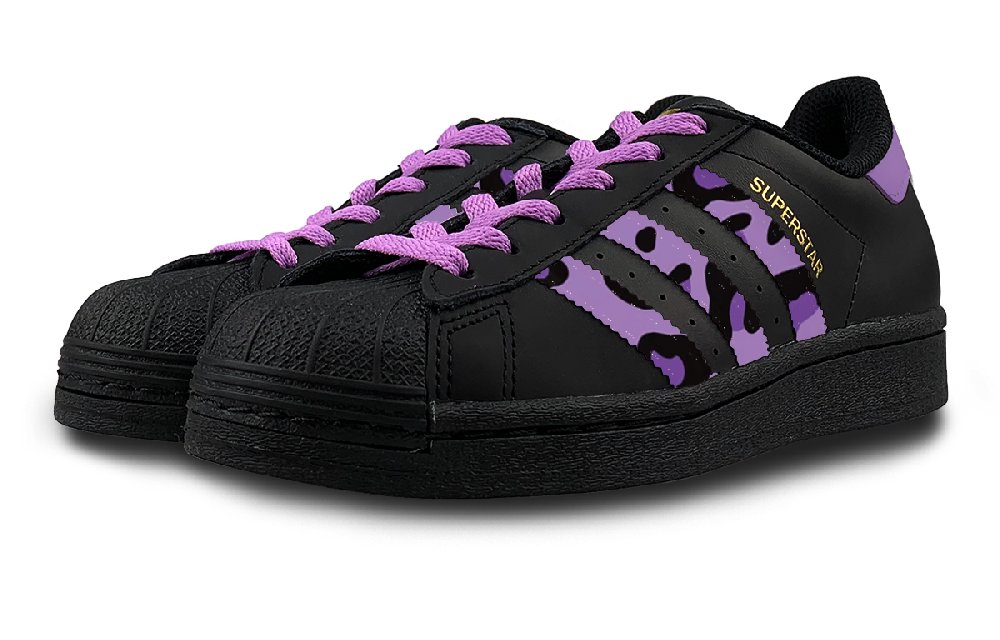 Adidas Originals SUPERSTAR Slip Resistant Low top Skateboard Shoes Unisex Black Purple