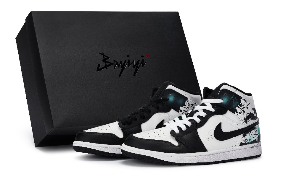 Jordan Air Jordan 1 Vintage Basketball Shoes Men Mid Top Blue Green