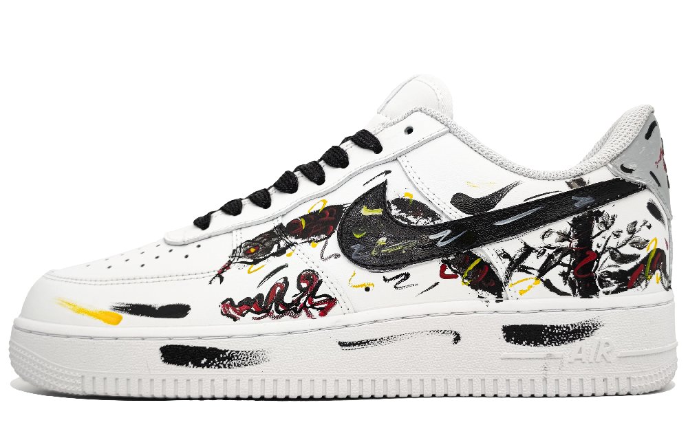 Nike Air Force 1 Anti Slip Wear Resistant Low Top Skateboard Shoes Unisex Black White