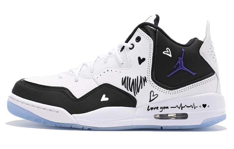 JORDAN Courtside 23 Vintage Basketball Shoes Women's Mid Top Black/White