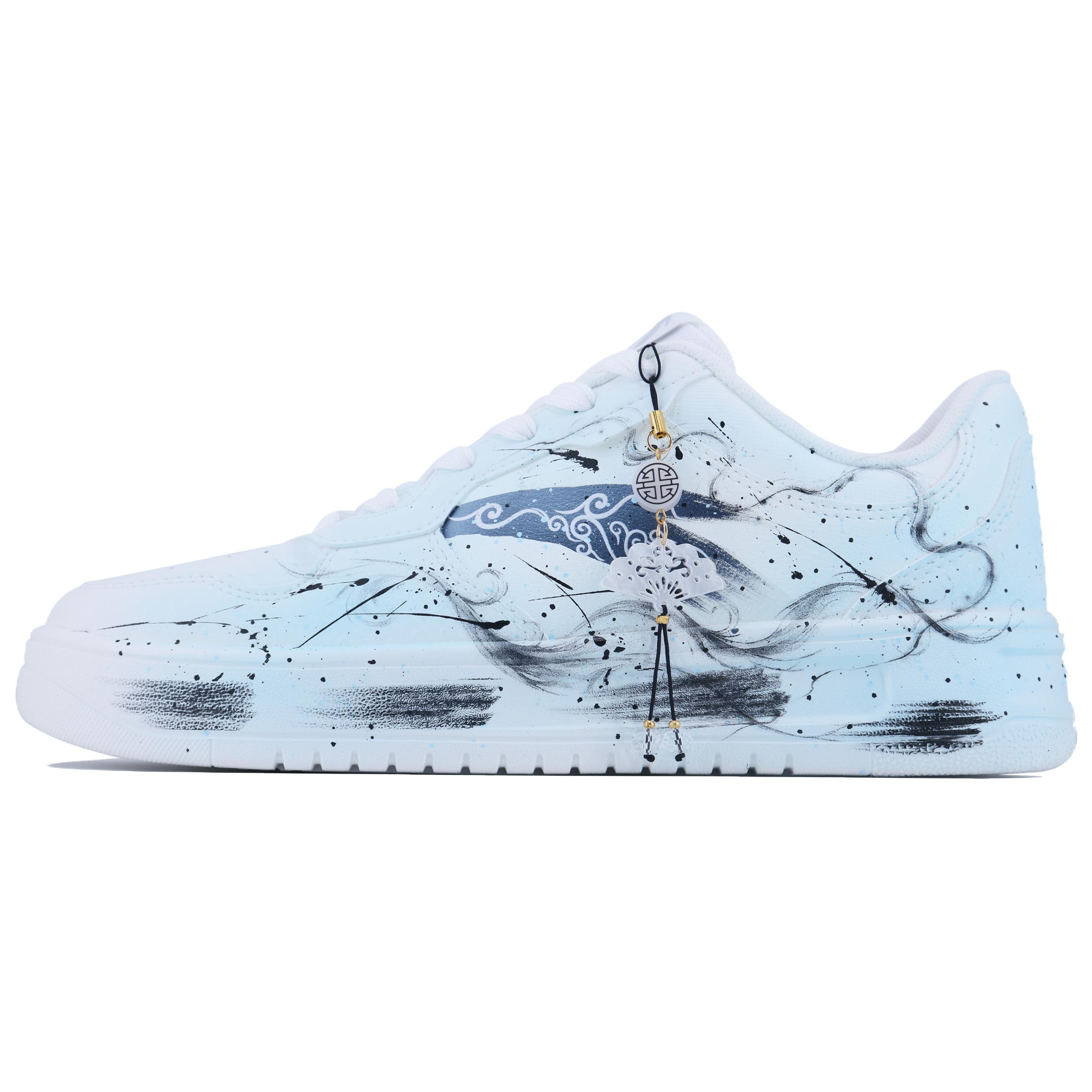 Anta Ink Dyeing Shock Absorbers Slip Resistant Low top Skateboard Shoes Men's White Blue Black