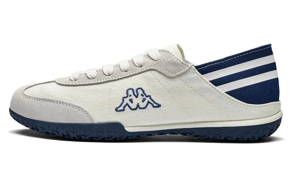 Kappa Back to Back Anti Slip Wear Resistant Low Top Skateboard Shoes Unisex Beige Blue