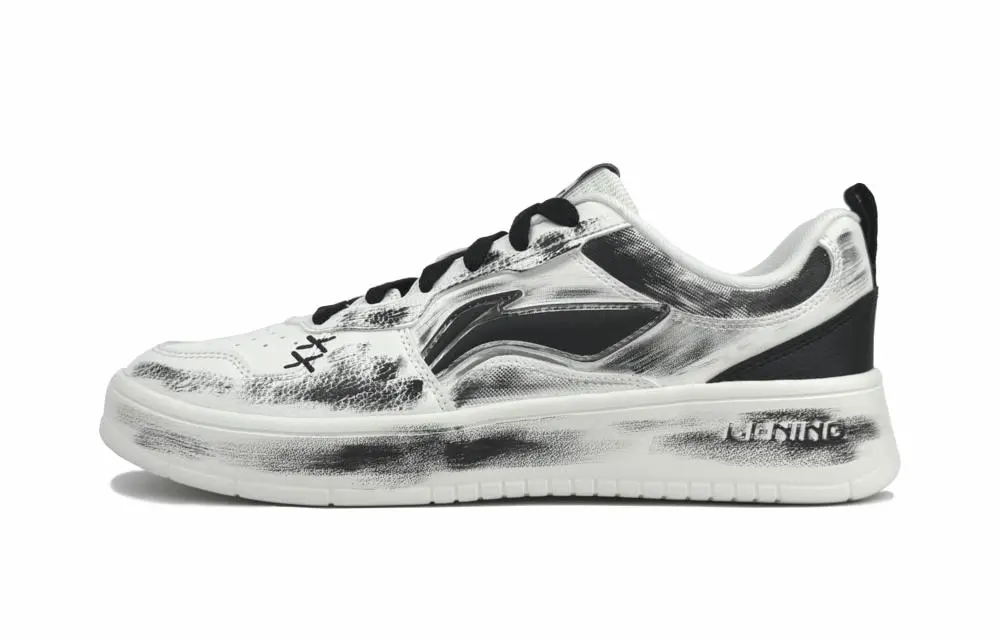 LiNing Early Cloud Coverage Abrasion Resistant Low top Skateboard Shoes Men's Ecru