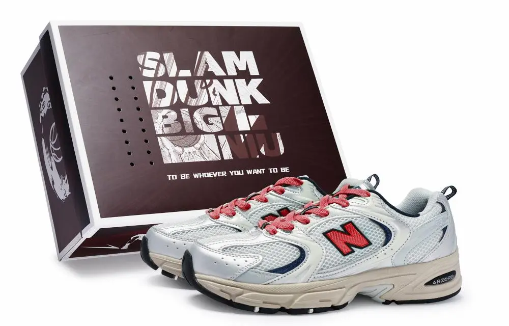 New Balance NB 530 Shock Absorbers Slip Resistant Breathable Low Top Running Shoes Unisex Gray Silver Red