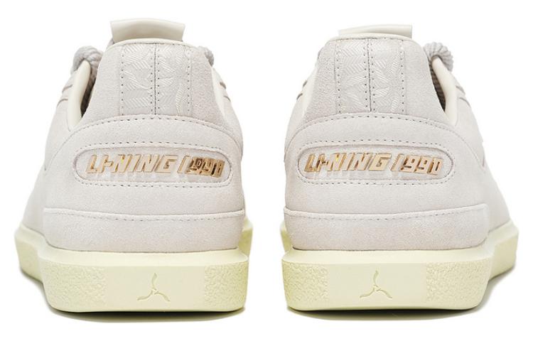 LI NING 1990 Clouds Anti Slip Wear Resistant Low Top Skateboard Shoes Women's Bone White