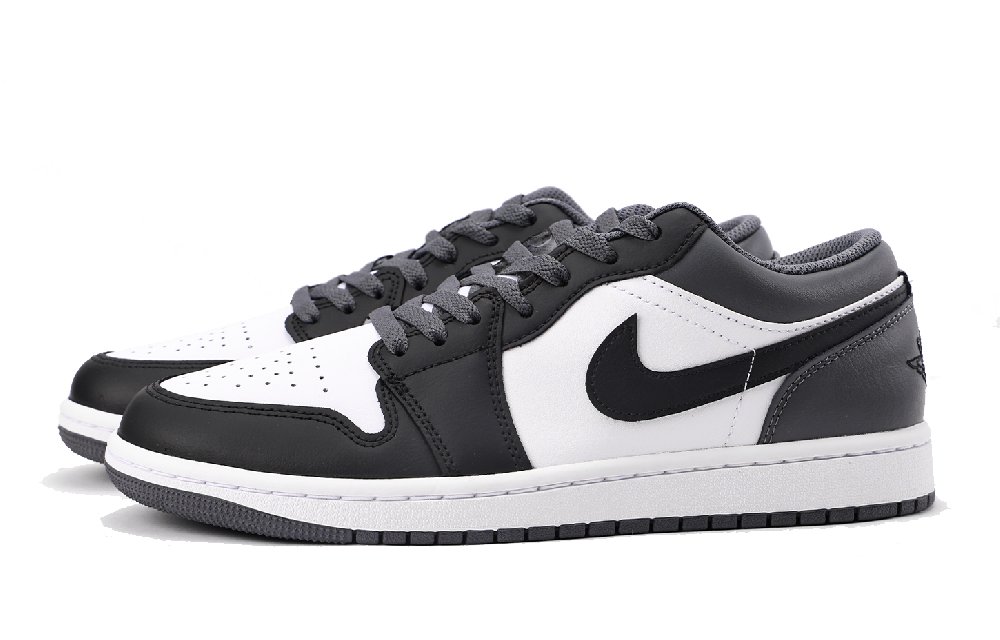 Jordan Air Jordan 1 Slip-Resistant Coverage Low-Top Vintage Basketball Shoes Unisex Black Gray