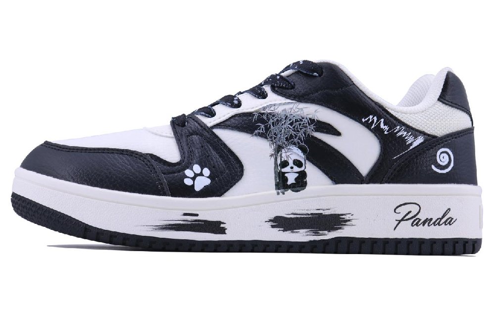 Anta Panda SDS Anti-Slip And Wear-Resistant Lightweight Low-Top Skateboard Shoes Men's White Black
