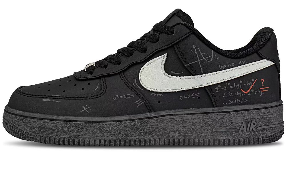 Nike Air Force 1 Quick Dry Low Top Skateboard Shoes Unisex Black