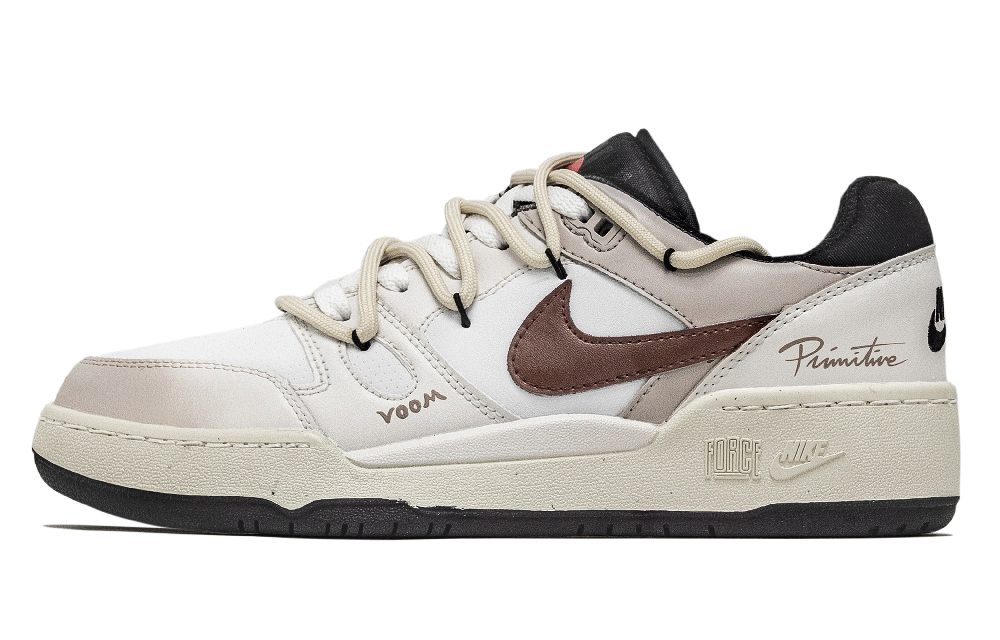 Nike Full Force Six Eight, Mocha Mystic Realm Abrasion Resistant Low Top Skateboard Shoes Men's White Brown