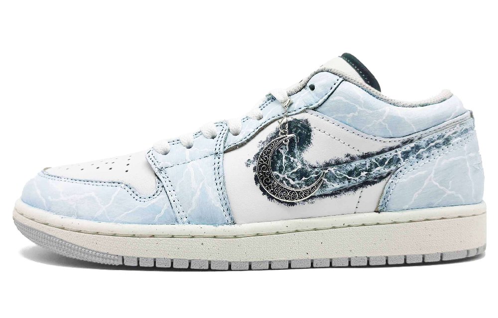Jordan Air Jordan 1 Abrasion Resistant Low Top Vintage Basketball Shoes Unisex Blue White