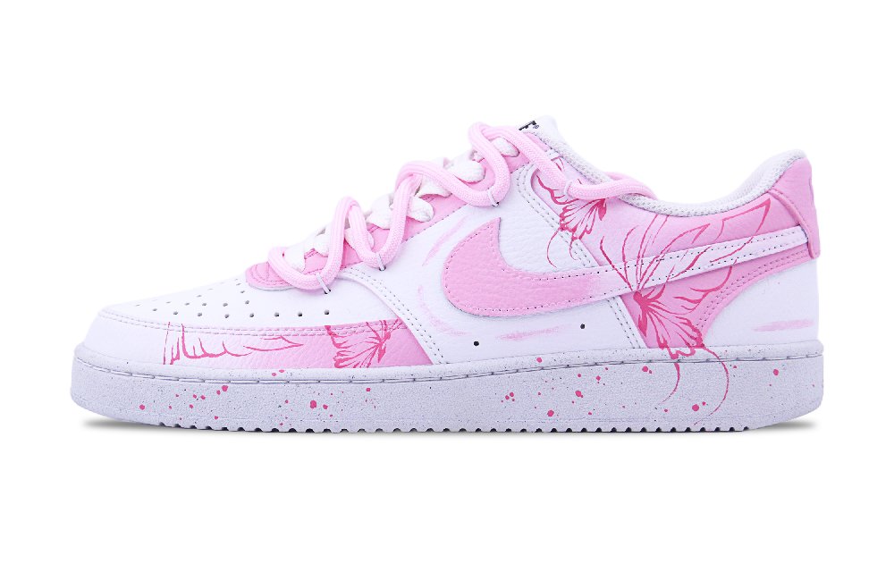Nike Court Vision 1 Anti Slip Wear Resistant Low Top Skateboard Shoes Women's White Pink