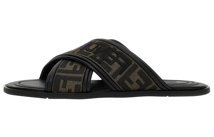 FENDI FF jacquard Slides