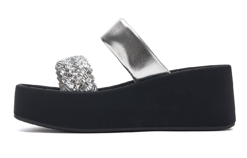 EBLAN Quiet Slide Slippers Women's Silver