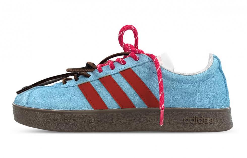 Adidas Neo Vl Court Slip-Resistant Water-Resistant Low-Top Skateboard Shoes Unisex Red Blue