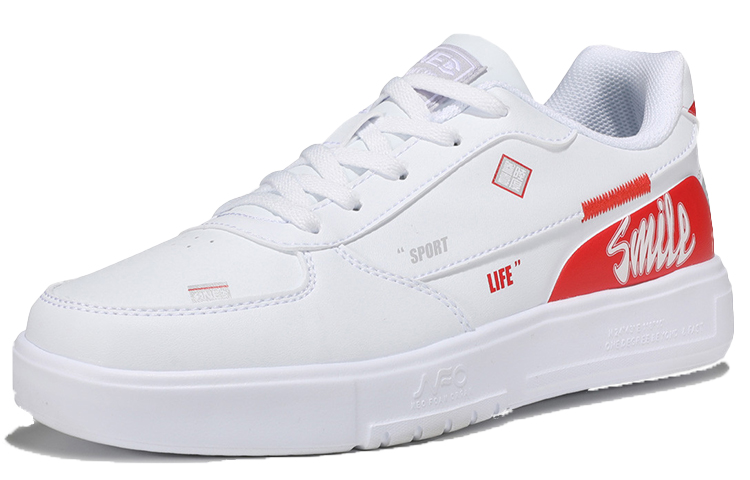 361° Low Top Skateboard Shoes Women's White Red