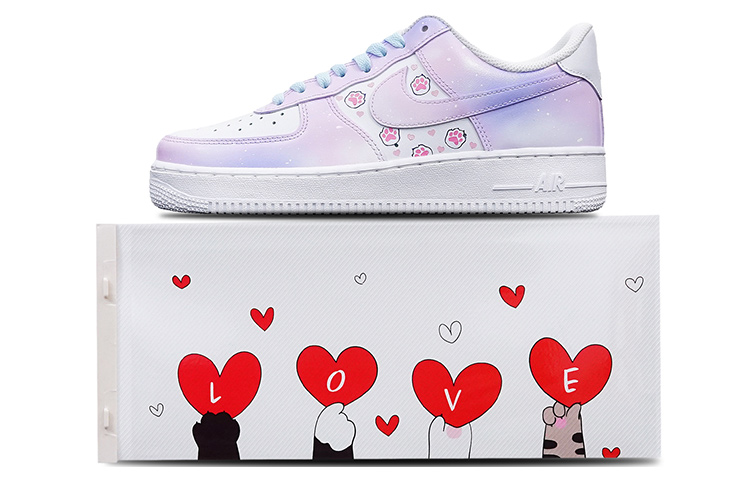 Nike Air Force 1 Skateboard Shoes Men Low-Top Pink Red/Purple