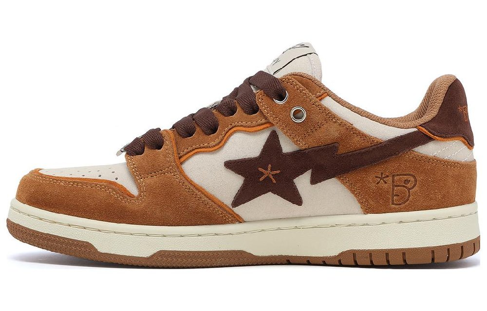 A BATHING APE STA Skateboard Shoes Women's Low-Top Brown