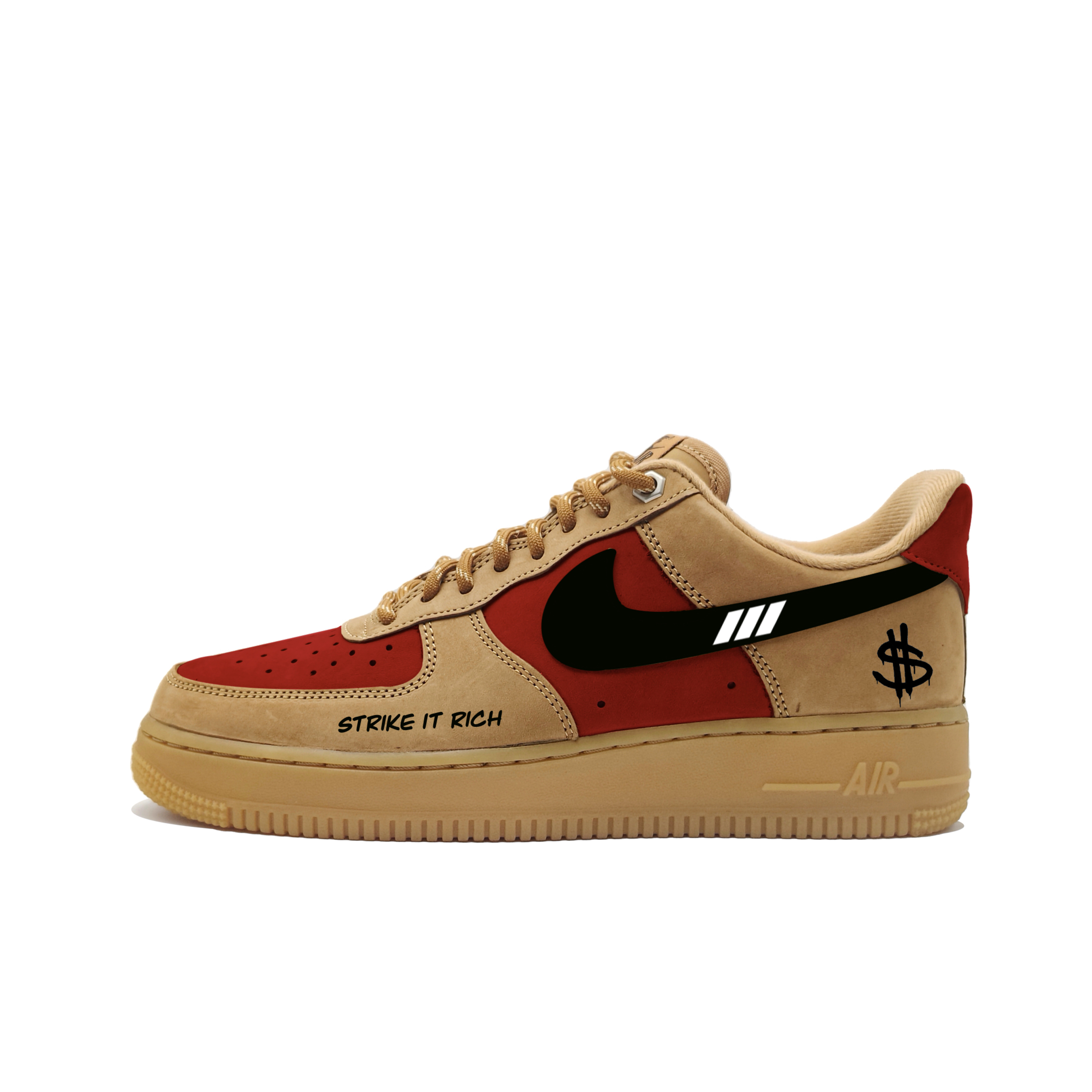 Nike Air Force 1 Skateboard Shoes Unisex Low top Red/Black/White