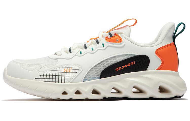 361° Slip Resistant, Abrasion Resistant, Breathable Low Top Running Shoes Men's White Orange