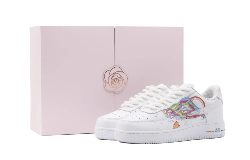 Nike Air Force 1 Abrasion Resistant Height Increasing Low top Skateboard Shoes Women's White