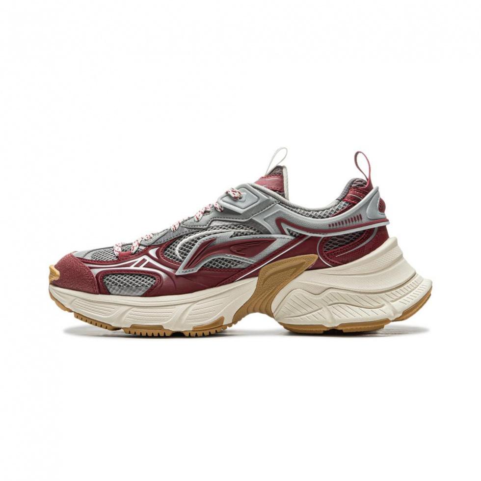 LINING Star Chunky Sneakers Men Low Top Red Gray