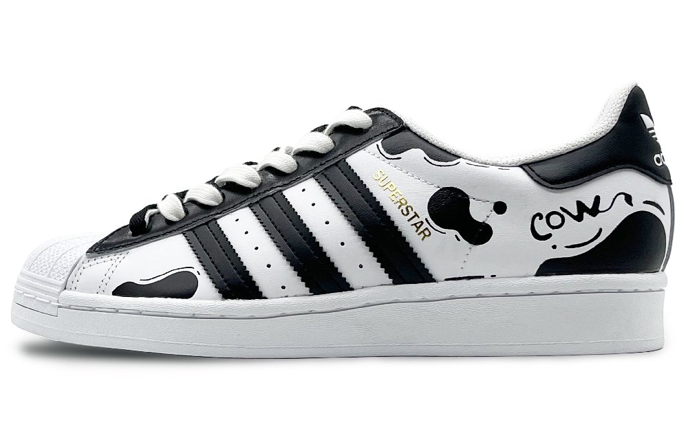 Adidas Originals Superstar Lightweight Wear-Resistant And Slip-Resistant Low-Top Skateboard Shoes Unisex Black White