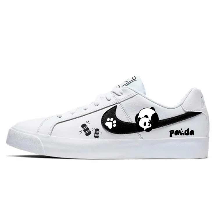 Nike Court Royale Non-slip Lightweight Low-Top Skateboard Shoes Unisex White Black