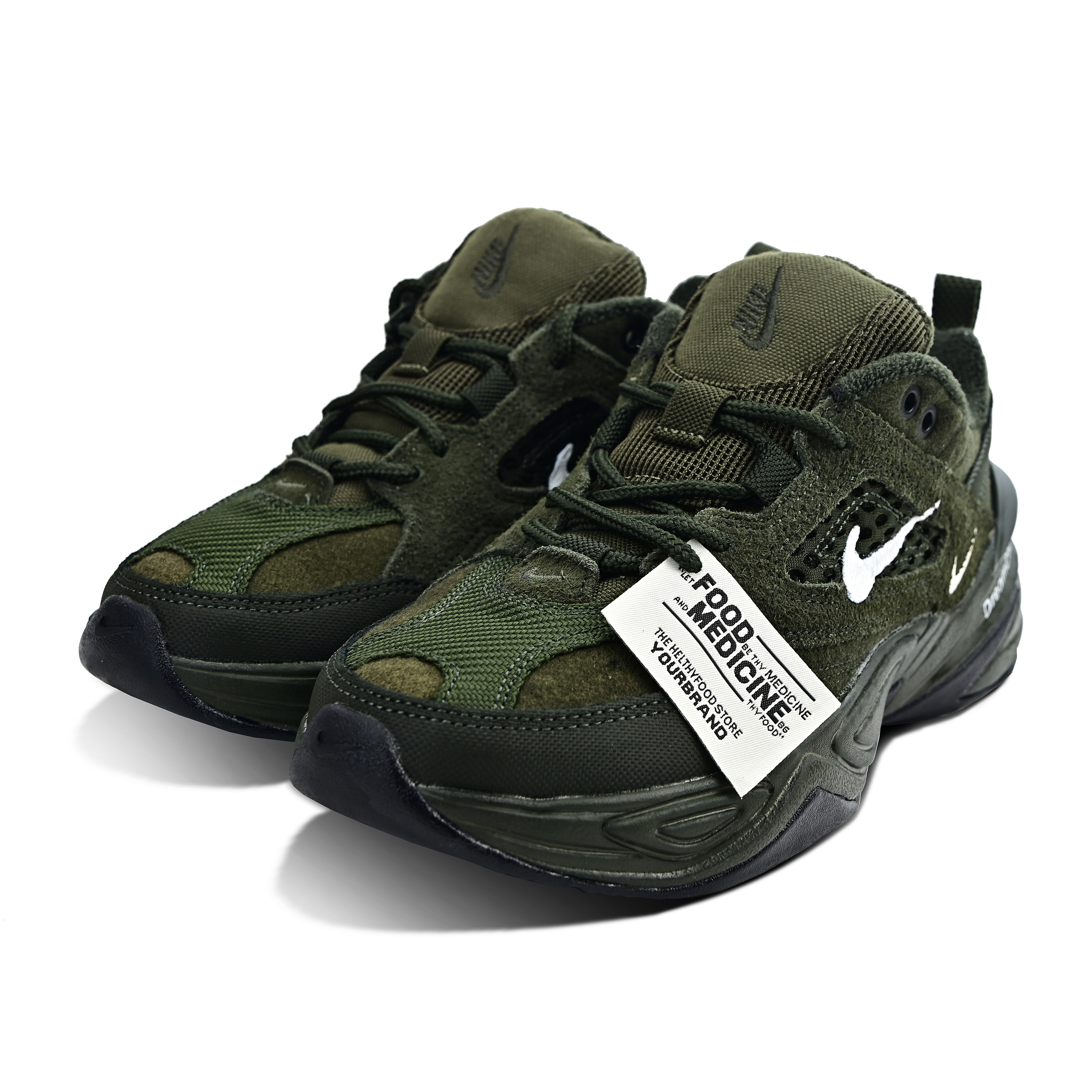 Nike M2K Tekno SP Sequoia Abrasion Resistant Low Top Chunky Sneakers Men's Olive Green купить в интернет-магазине Yoocart с быстрой доставкой по России.