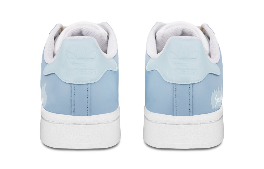 Adidas Originals SUPERSTAR Anti Slip Wear Resistant Low Top Skateboard Shoes Unisex White Blue