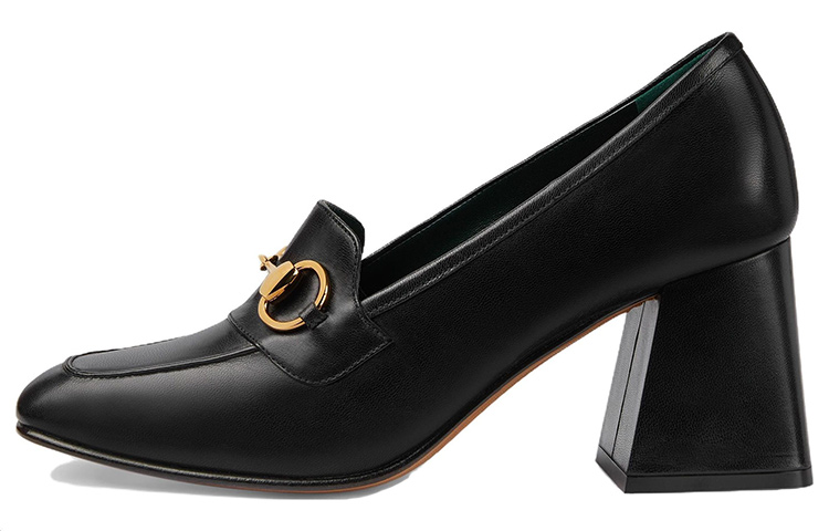 GUCCI Chunky Heel High Heels 3.5cm Women's Black