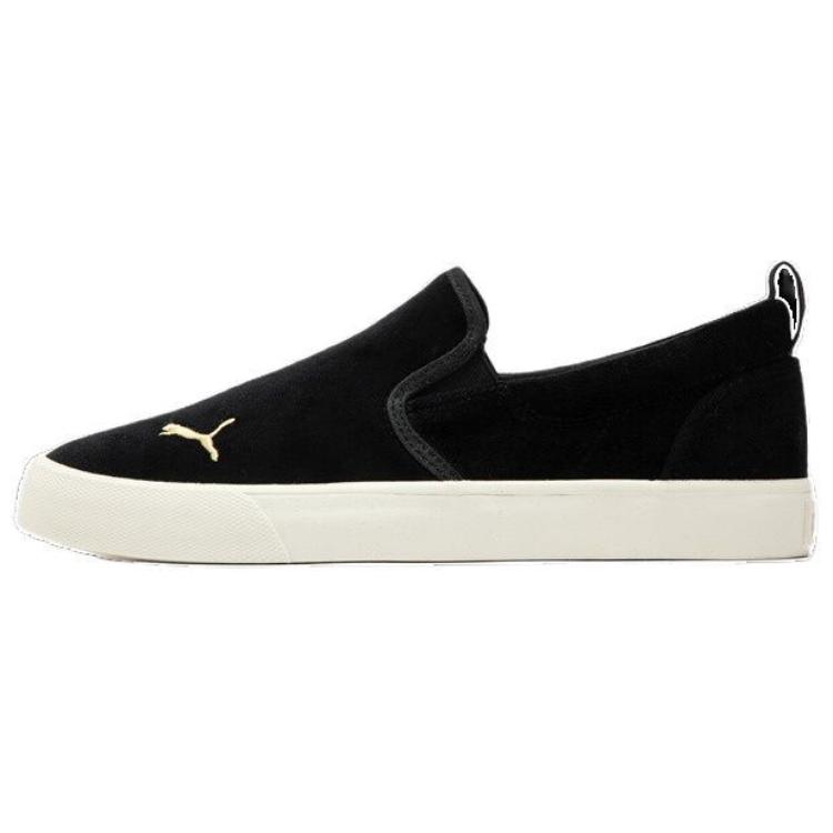 PUMA Bari Anti-Slip Wear-Resistant Low-Top Skateboard Shoes Women's Black Gold