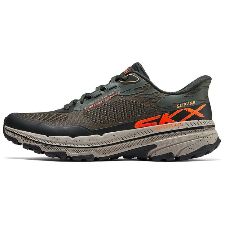 Skechers MEN'S GO Wear-Resistant Low-Top Trail Running Running Shoes Men Olive Green