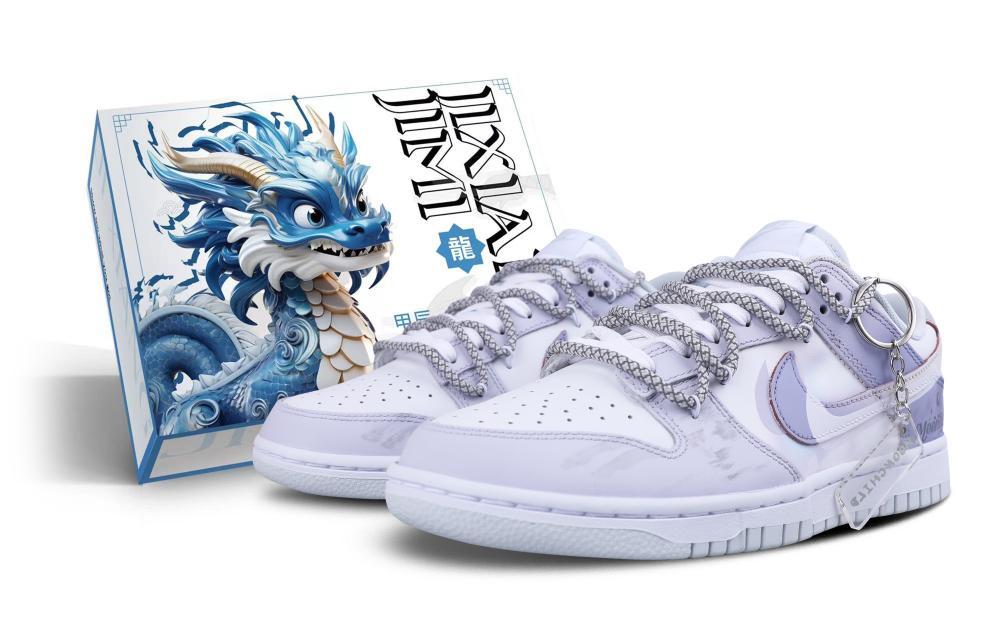 Nike Dunk Low Slip-Resistant Cushioning Wear-Resistant Balance Low-Top Skateboard Shoes Unisex Light Purple