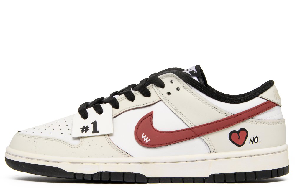 Nike Dunk Love Pump Station Anti-Slip Wear-Resistant And Impact-Resistant Low-Top Skateboard Shoes GS White Red