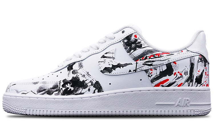 Nike Air Force 1 Skateboard Shoes Women's Low-Top Black/White/Red