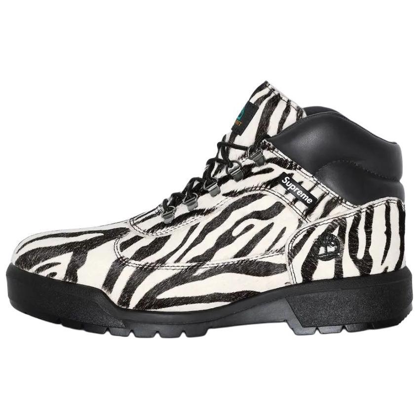 Supreme x Timberland Field Boots Ankle Boots Men's Black White