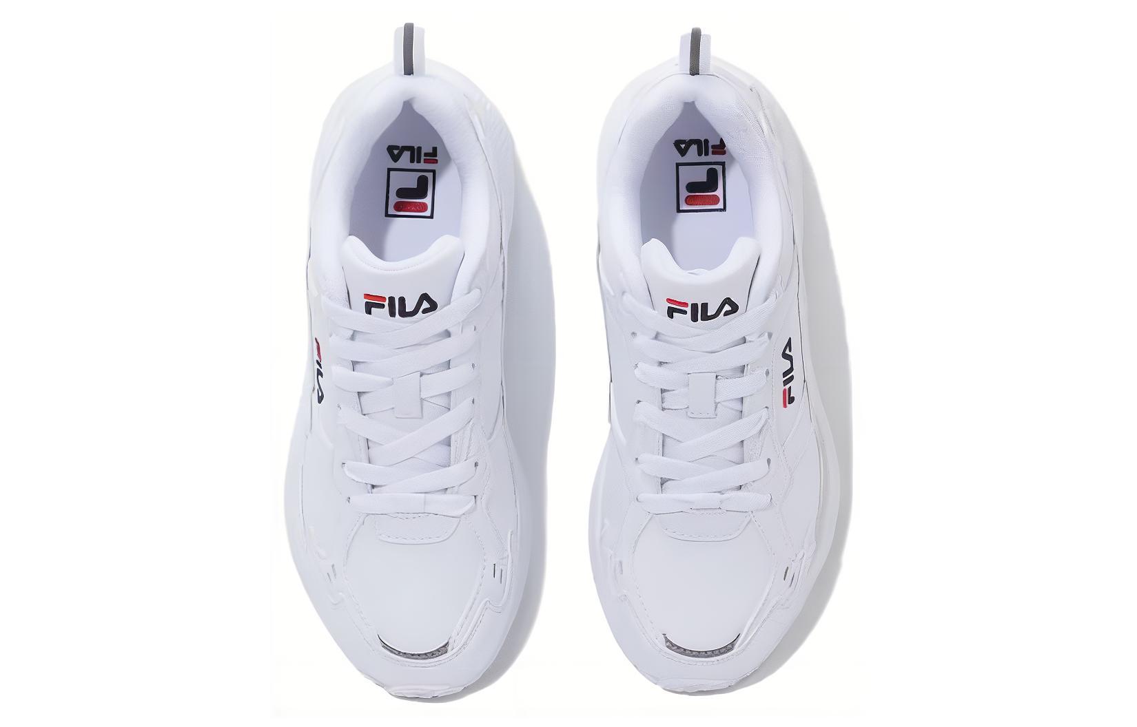 FILA Abrasion Resistant Breathable Low Top Running Shoes Unisex Pure White