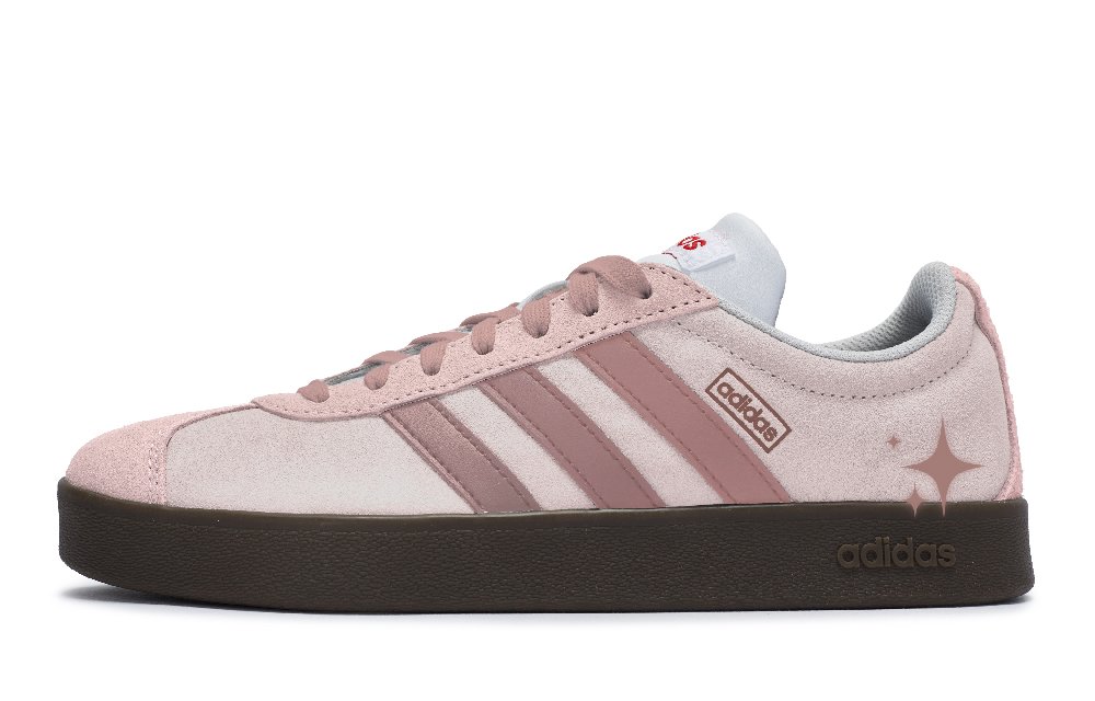 Adidas Neo Vl Court 811 Manufacturing, Pink Peach Star Low Top Skateboard Shoes Unisex Pink