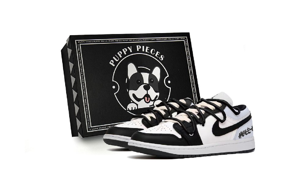 Jordan Air Jordan 1 Low-Top Vintage Basketball Shoes Men's Black White Blue